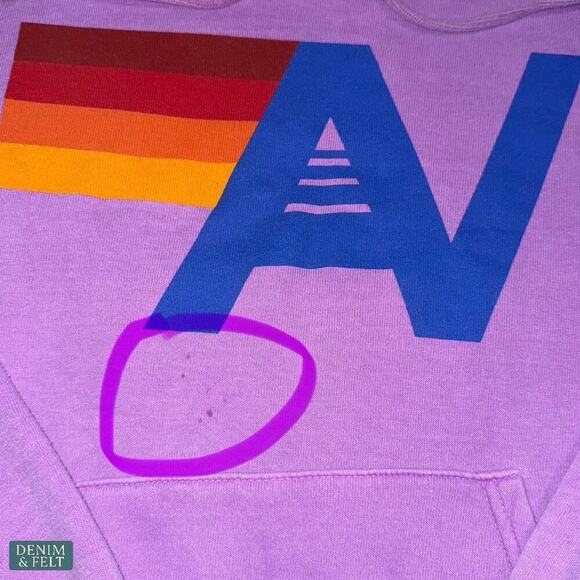 Aviator Nation Logo Hoodie Purple Relaxed Fit Kangaroo Pocket Women’s XS - Picture 16 of 16